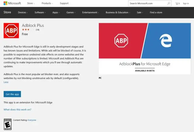 Puas muaj AdBlock rau Microsoft Edge?