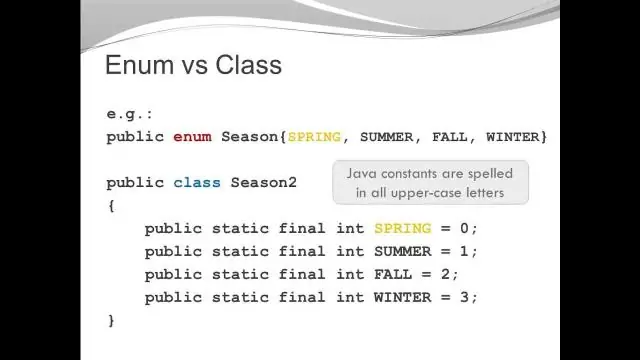 Wat is enum in Java met voorbeeld?