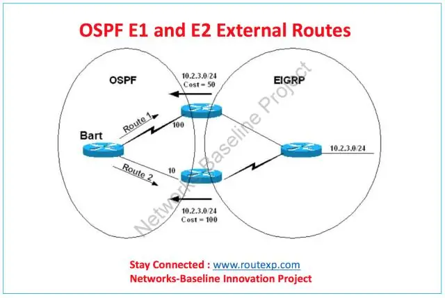 Kas ir e1 un e2 maršruti OSPF?