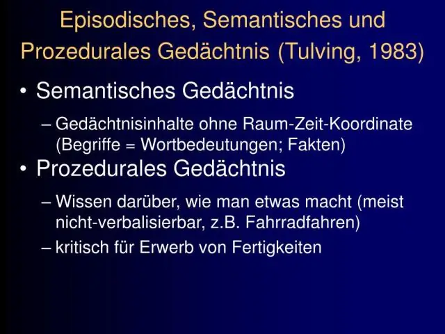 Welches ist das beste Beispiel für ein episodisches Gedächtnis?