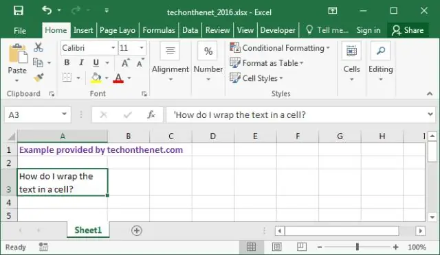 Bagaimanakah anda meletakkan baris melalui teks dalam Excel?