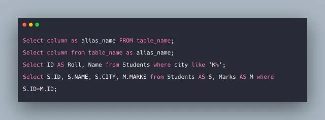 SQL-də ləqəb əmri nədir?