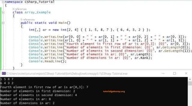 Vad är multidimensionell array i C#?