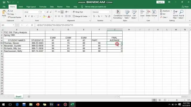 Wat is 'n aktiewe blad in Excel?