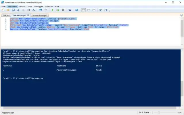 PowerShell-da rejalashtirilgan vazifani qanday boshlashim mumkin?