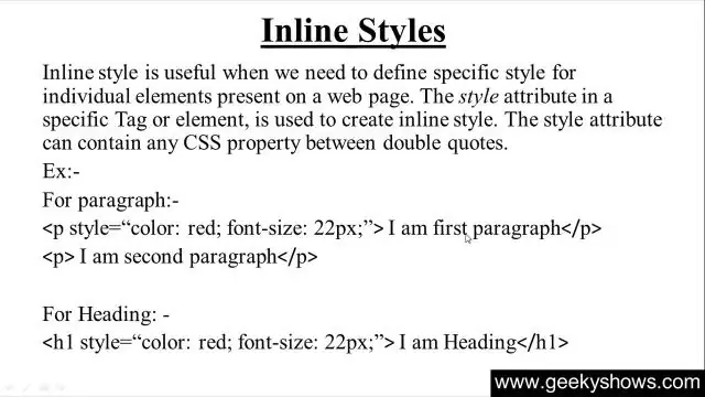 Apa itu style sheet sebaris dalam HTML?