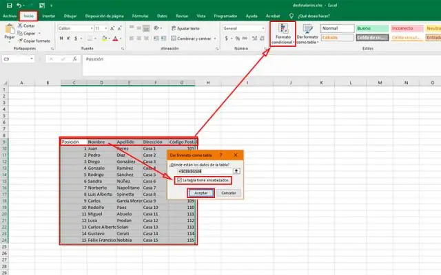 Wat beteken Formateer as tabel in Excel?