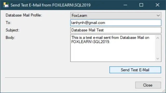 Qual é o tipo de dados para e-mail no SQL?