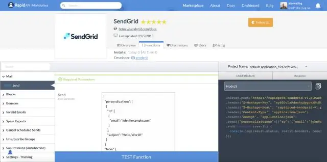 Como faço para enviar um e-mail da API SendGrid?