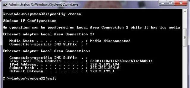 Kaj naredi ipconfig renew?