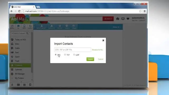 Kā importēt kontaktpersonas AOL?
