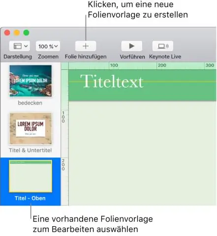 Wie bearbeite ich eine Folie in Keynote?