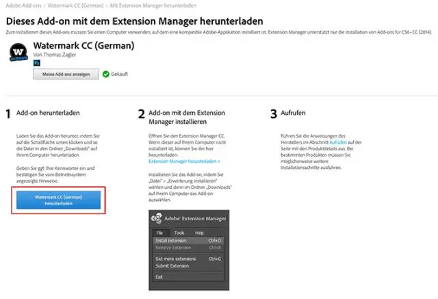 Πώς μπορώ να εγκαταστήσω το Adobe CC Extension Manager;