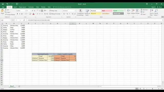 Excel бағдарламасында бірнеше критерийлері бар Sumif қалай жасауға болады?