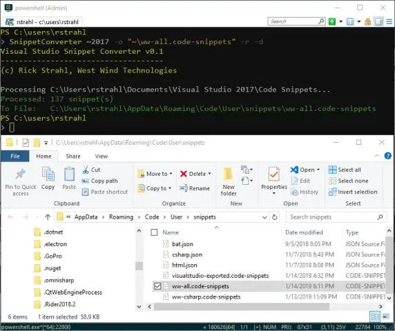 Ninawezaje kuongeza kijisehemu cha msimbo katika Visual Studio 2017?