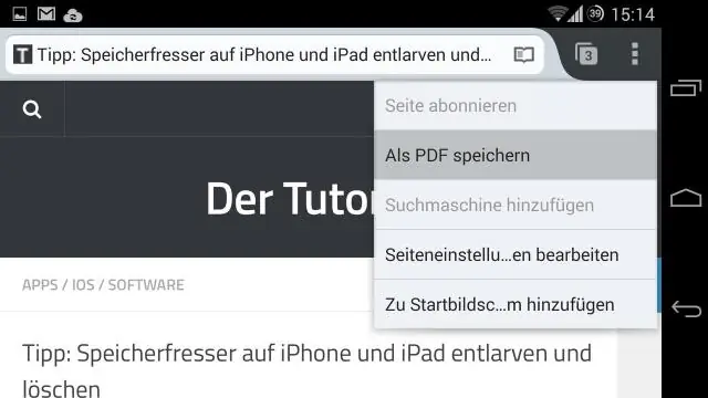 Hoe stoor ek 'n Google-blad as 'n PDF op iPhone?