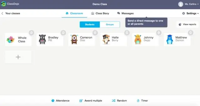 Как отправить личное сообщение в Class Dojo?