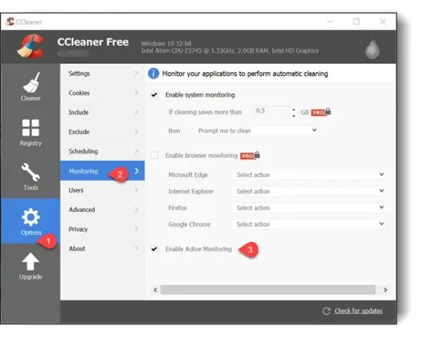 كيف أقوم بتعطيل المراقبة النشطة لـ CCleaner؟