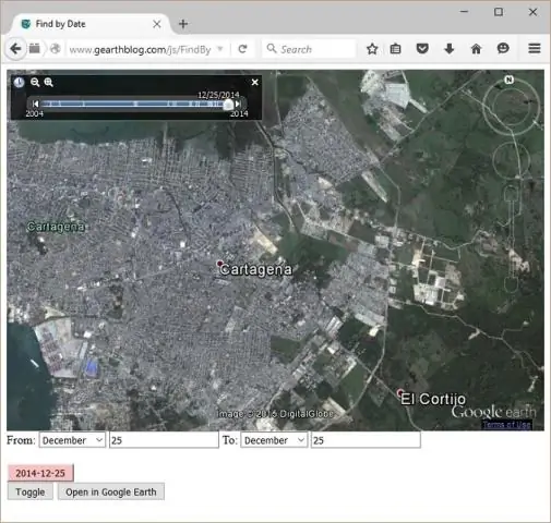 Come faccio a trovare la data di un'immagine di Google Earth?