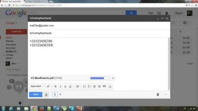 Gmail-де еске салғыштарды қалай жібересіз?