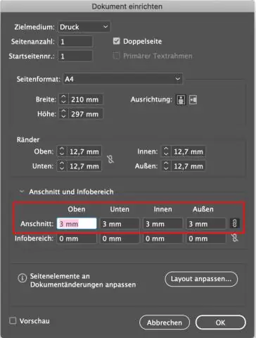 Kaip „InDesign“pakeisti apdailos dydį?