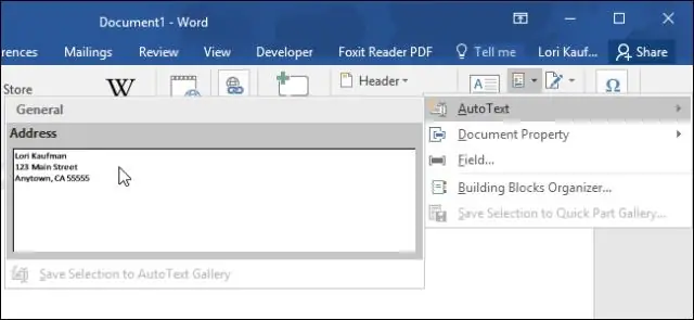 Qu'est-ce que l'insertion automatique dans Word ?