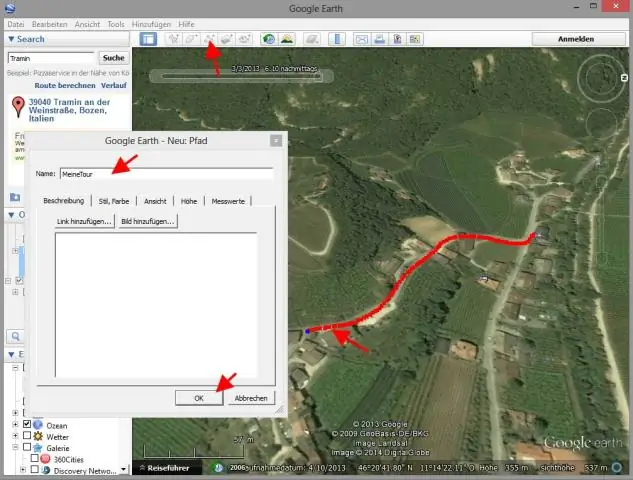 Como faço para desenhar um caminho no Google Earth?