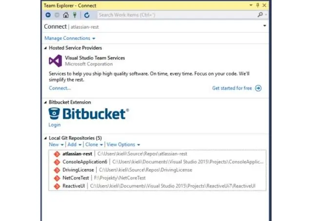 Ինչպե՞ս կարող եմ օգտագործել bitbucket ընդլայնումը Visual Studio-ում: